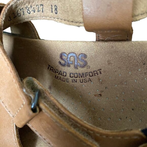 SAS Tripad Comfort Brown Leather Slingback Buckle Sandals Women’s Size US 8 M - Picture 8 of 9